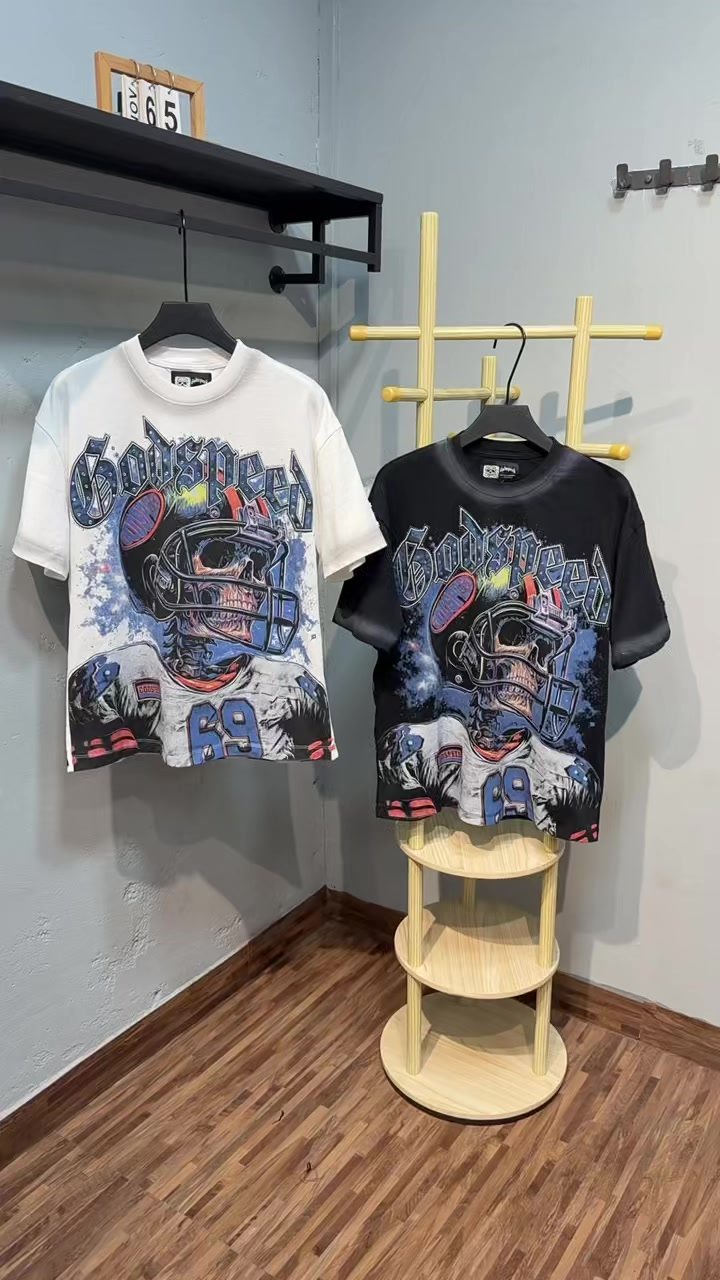 Godspeed Football Skull Graphic T-Shirt