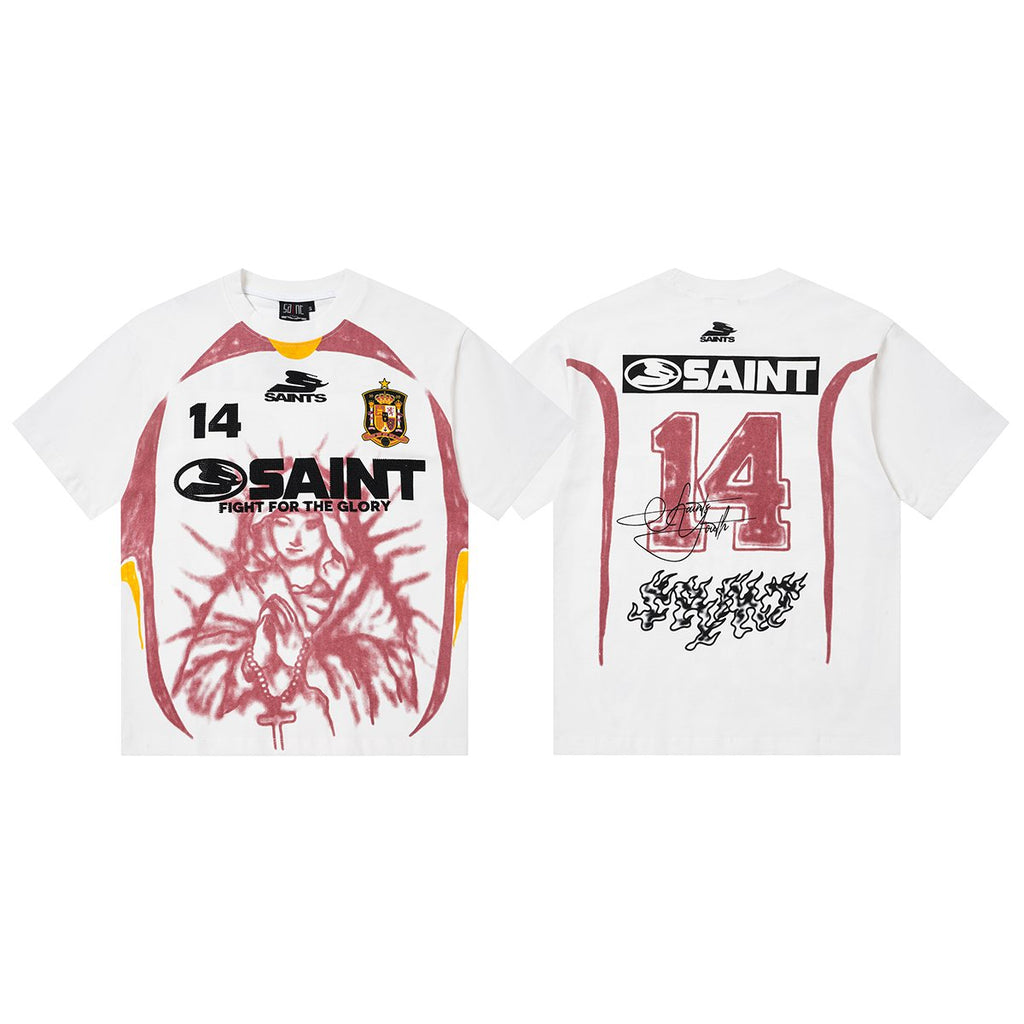 SAINT Rhinestone Number Graphic T-Shirt