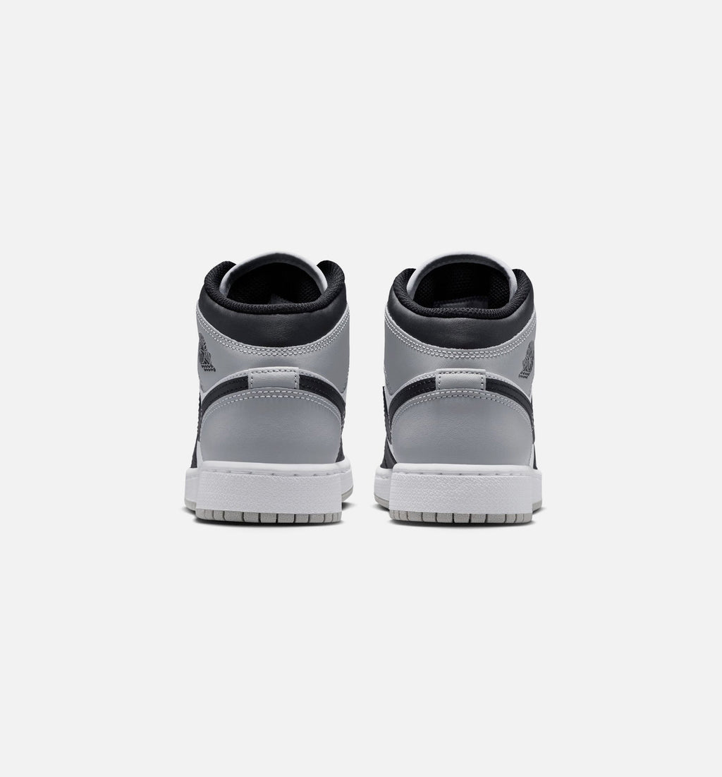 Air Jordan 1 Mid GS Sneakers | White/Light Smoke Grey/Black