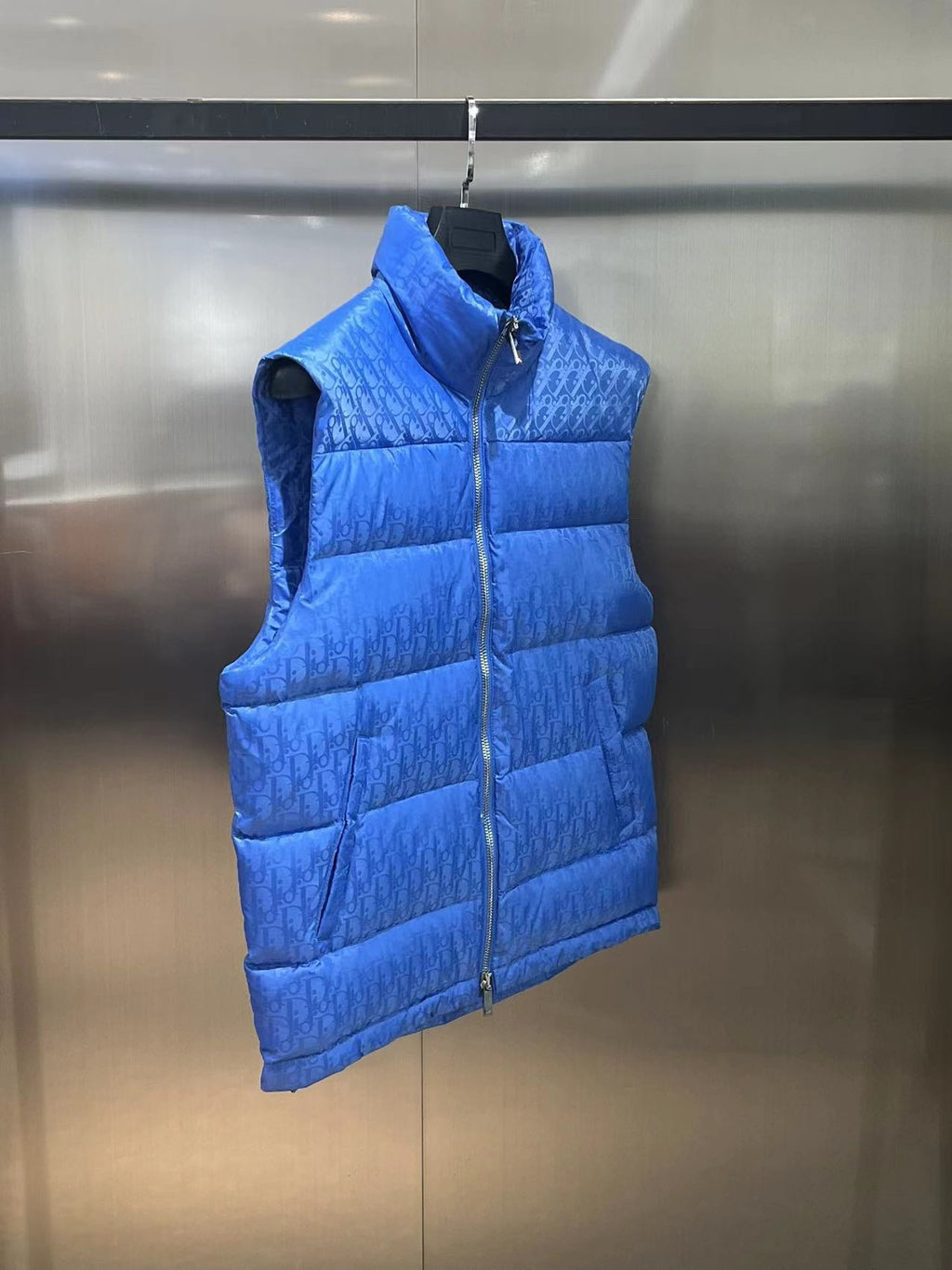 Dior Royal Blue Oblique Quilted Puffer Vest