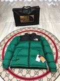 The North Face Green and Black Colorblock Puffer Jacket