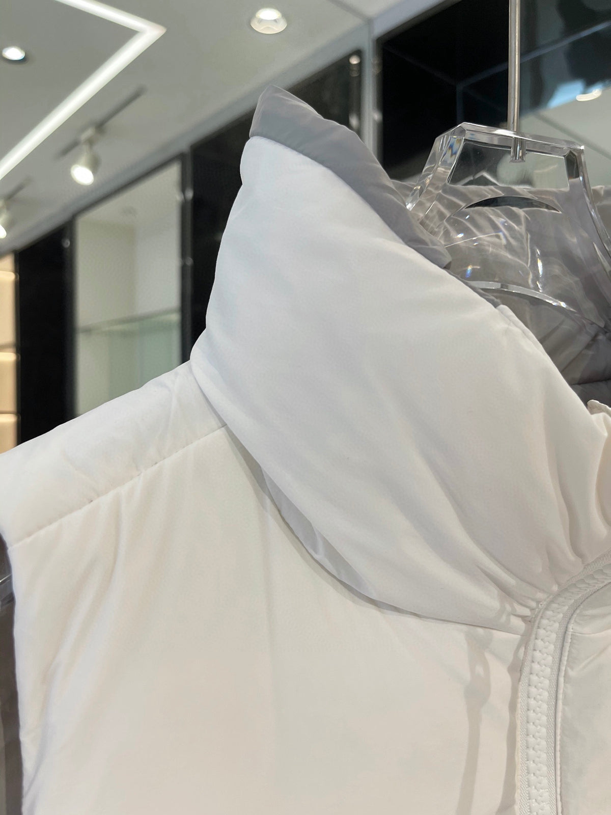 Canada Goose White Quilted Puffer Vest with Tonal Logo Patch