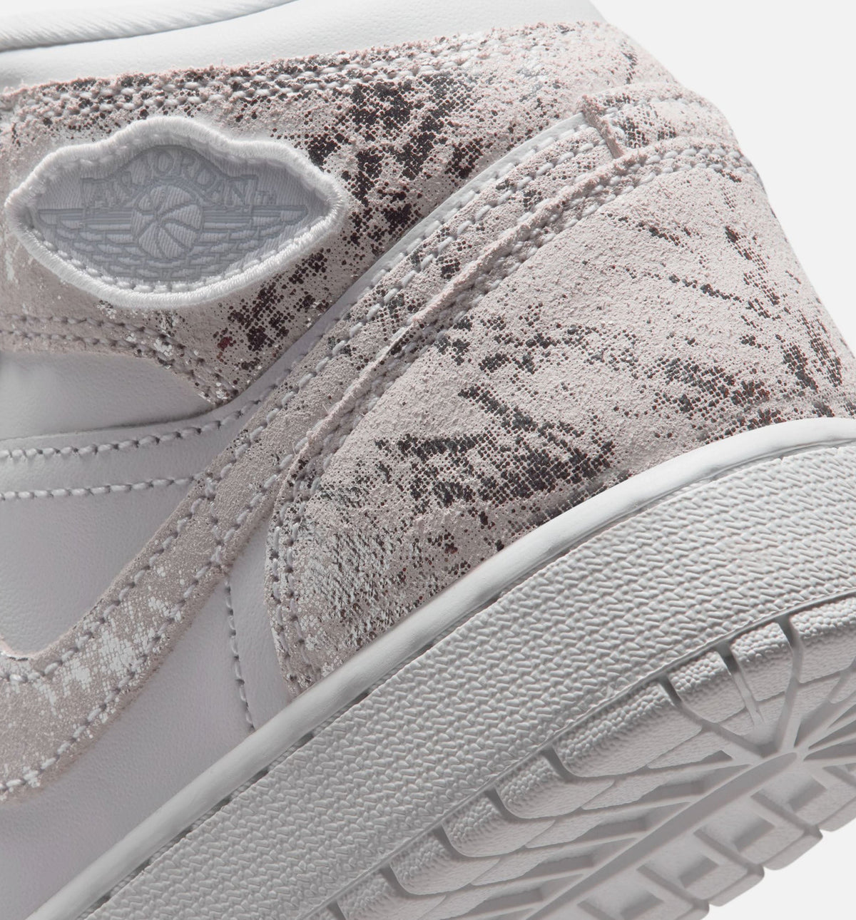 Air Jordan 1 Mid SE Grade School - White/Field Silver