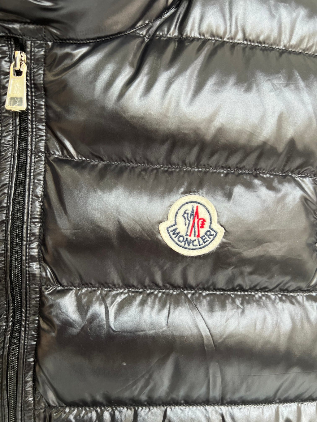 Moncler Glossy Black Quilted Puffer Vest