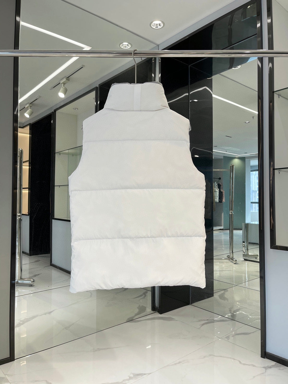 Canada Goose White Quilted Puffer Vest with Tonal Logo Patch