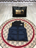 The North Face Navy Blue and Black Color-Block Puffer Vest