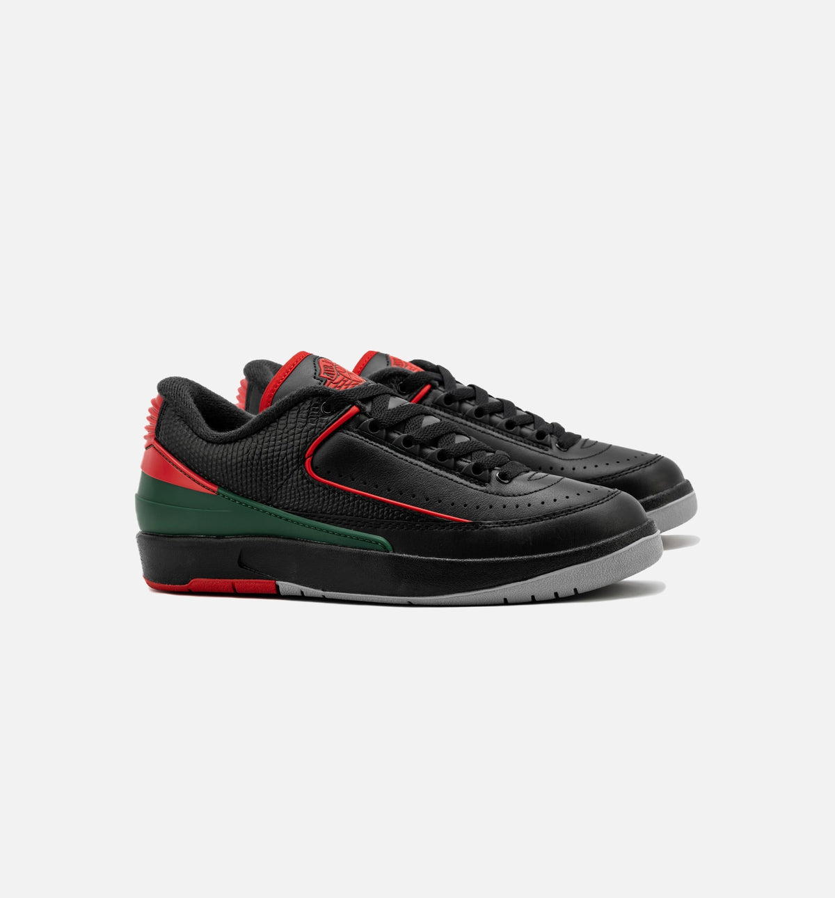Air Jordan 2 Retro Low Grade School Lifestyle Shoe - Black/Fire Red/Cement Grey