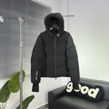 Moncler Black Hooded Chevron-Quilt Puffer Jacket