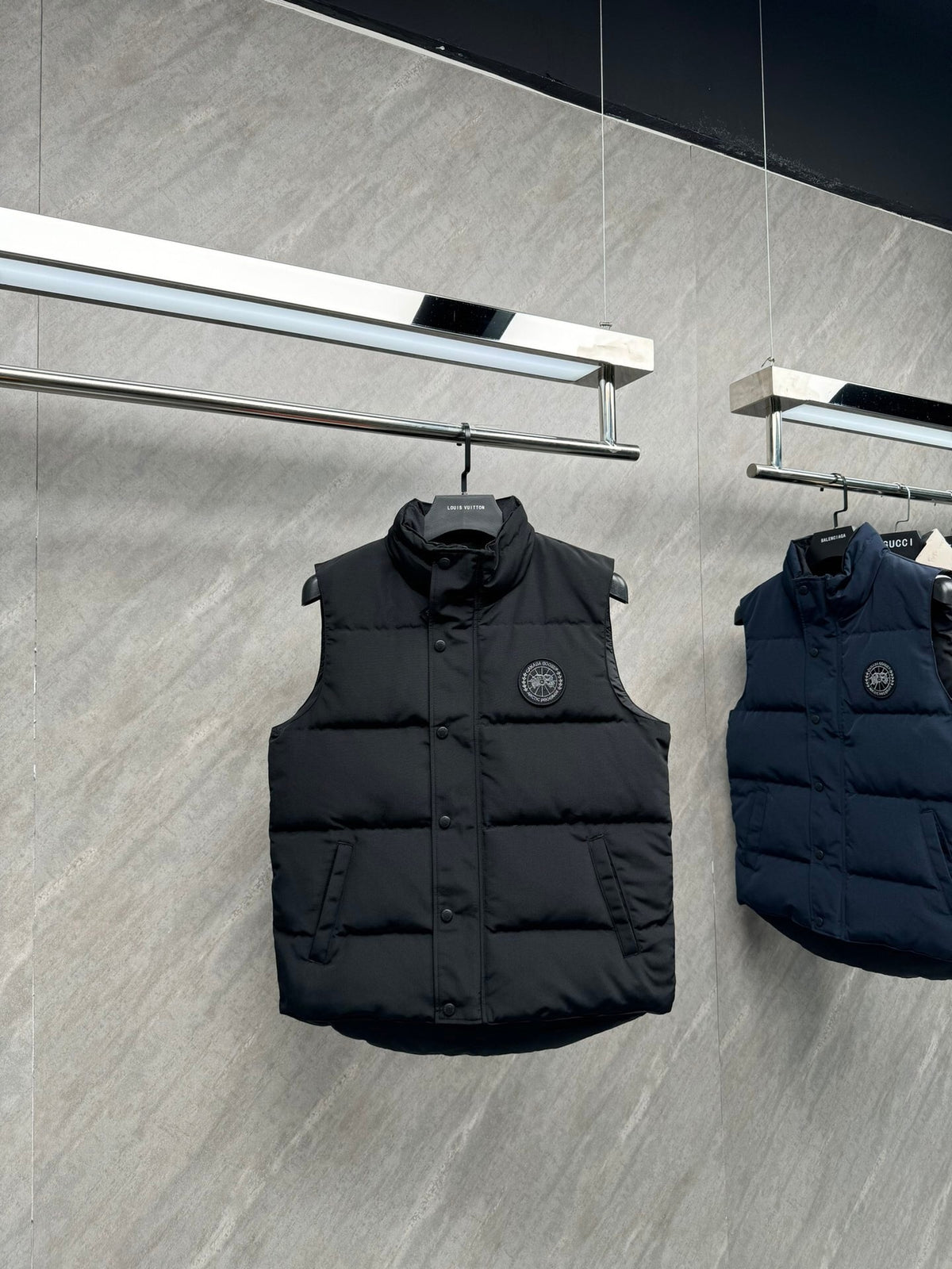 Canada Goose Black Quilted Puffer Vest with Tonal Logo Patch