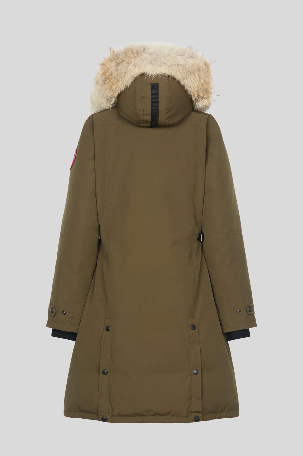 Canada Goose Olive Green Long Hooded Parka with Plush Trim