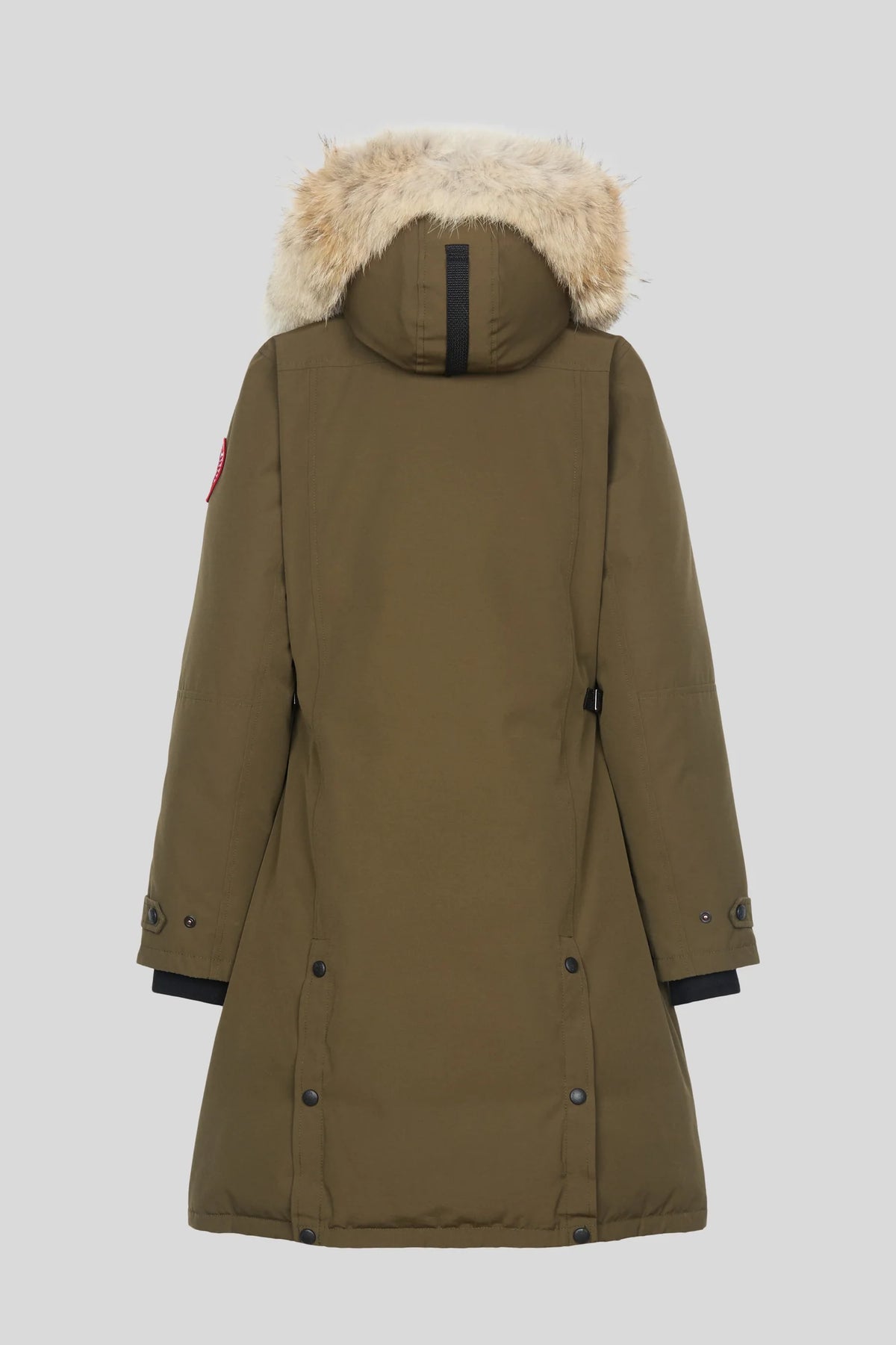 Canada Goose Olive Green Long Hooded Parka with Plush Trim