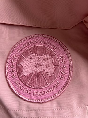 Canada Goose Dusty Pink Hooded Puffer Jacket with Tonal Logo Patch