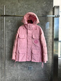 Canada Goose Dusty Pink Hooded Puffer Jacket with Tonal Logo Patch