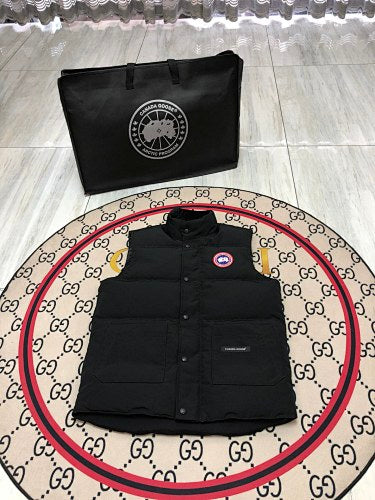 Canada Goose Black Quilted Puffer Vest with Logo Patch