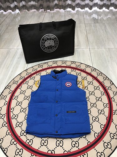 Canada Goose Royal Blue Quilted Puffer Vest with Logo Patch