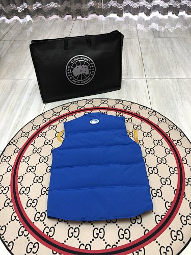 Canada Goose Royal Blue Quilted Puffer Vest with Logo Patch