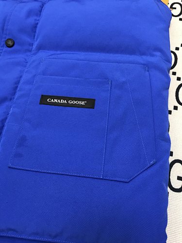Canada Goose Royal Blue Quilted Puffer Vest with Logo Patch