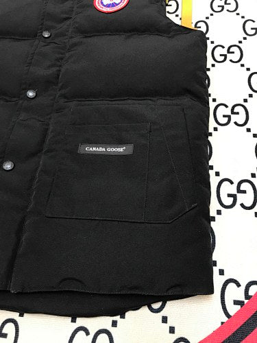 Canada Goose Black Quilted Puffer Vest with Logo Patch