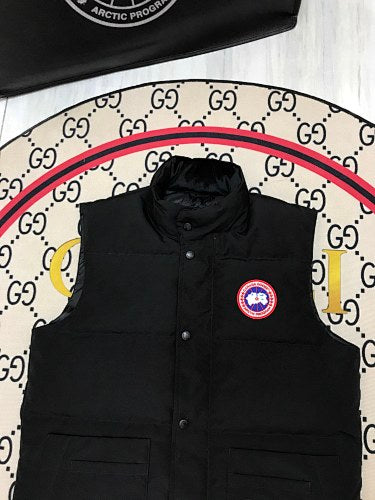 Canada Goose Black Quilted Puffer Vest with Logo Patch