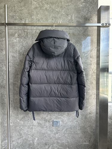 Canada Goose Charcoal Gray Hooded Puffer Jacket with Tonal Logo Patch