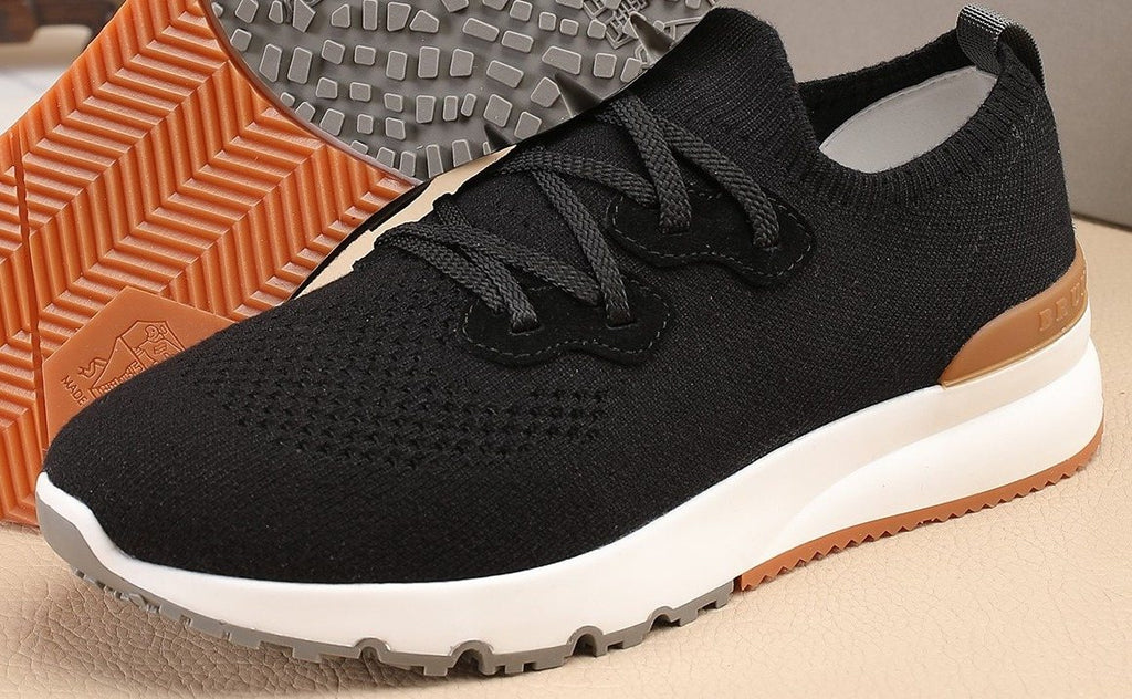 Brunello Cucinelli Black Knit Sneakers