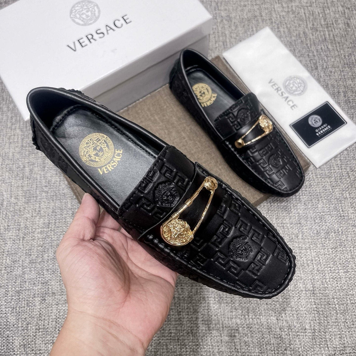 Versace Men's Embossed Medallion Loafers