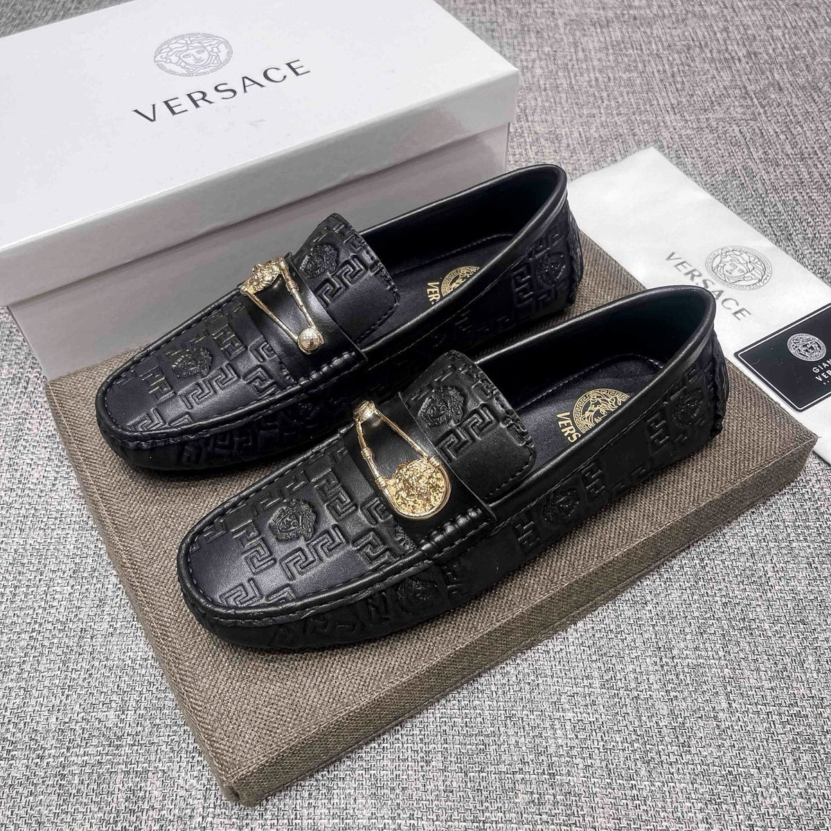 Versace Men's Embossed Medallion Loafers
