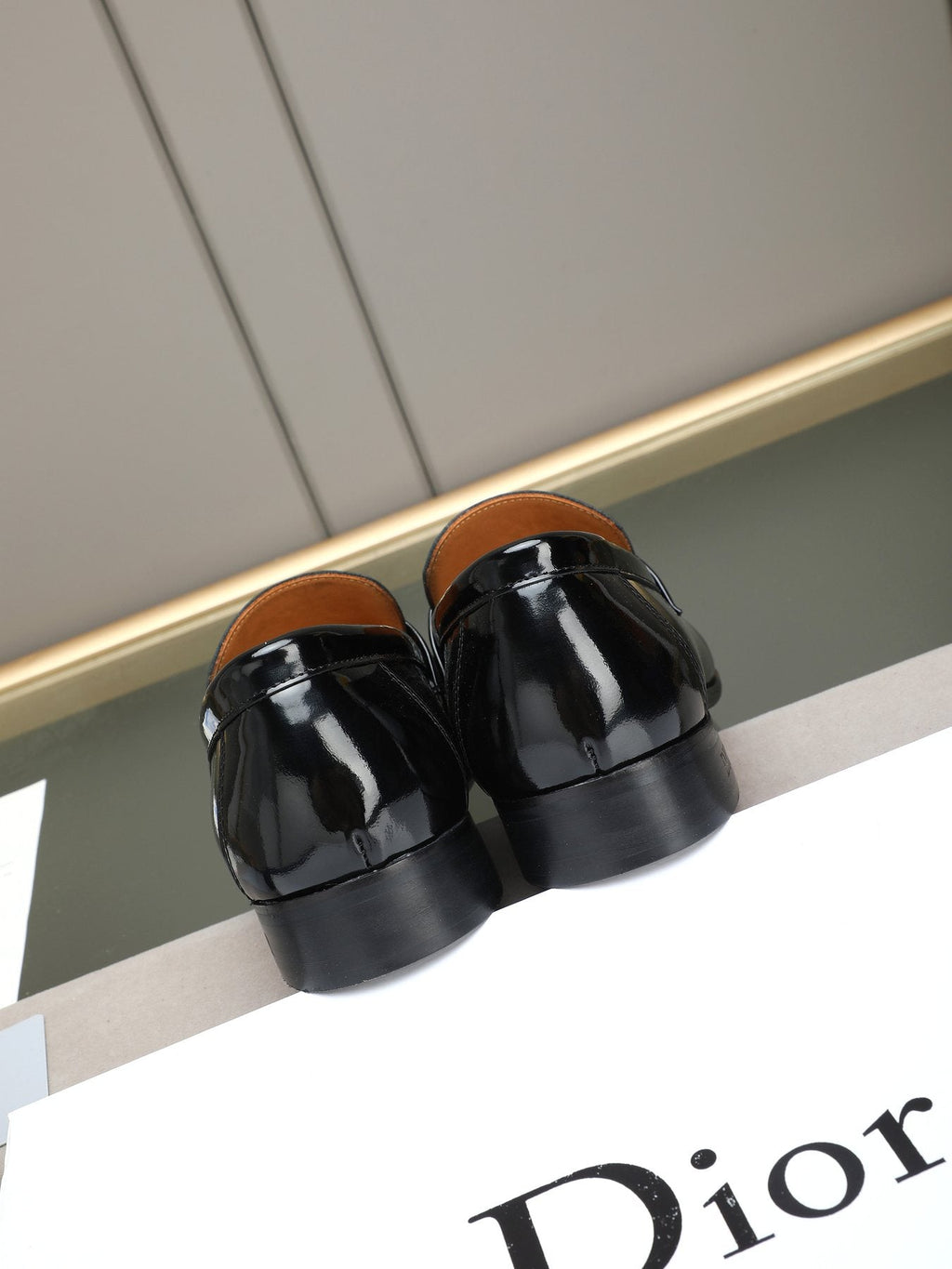 Dior Black Gold-Buckle Slip-On Dress Shoes