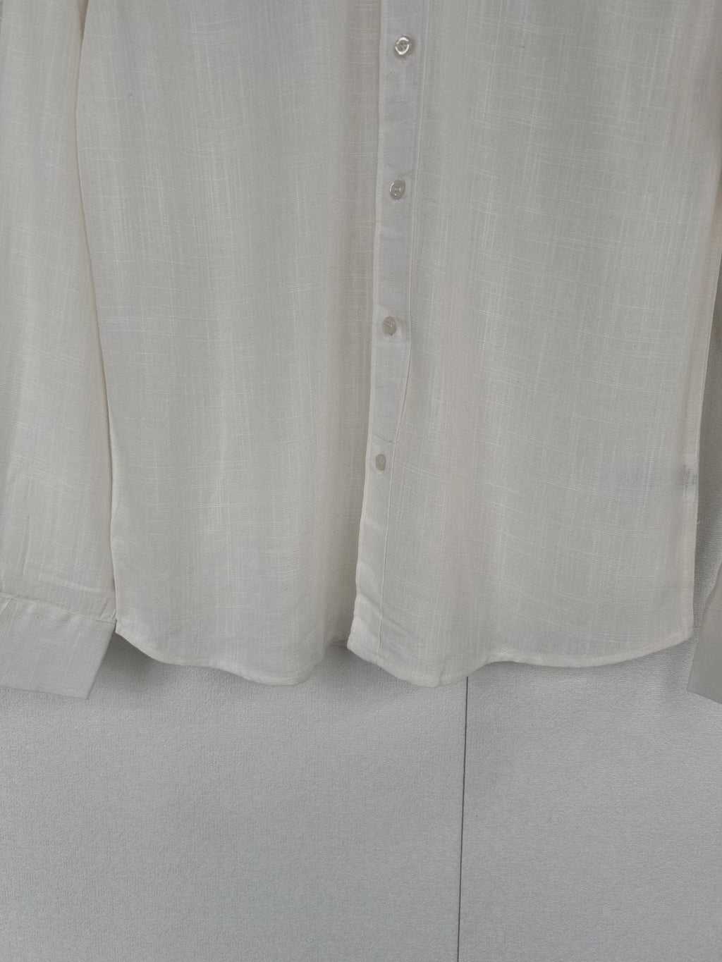 Ralph Lauren Ivory White Linen Long-Sleeve Shirt