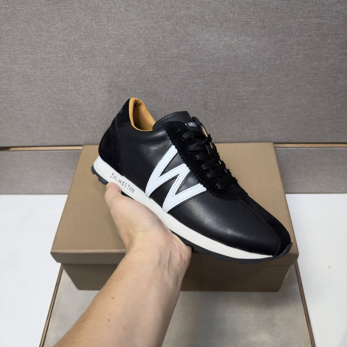 J.M. Weston Black W-Detail Sneakers