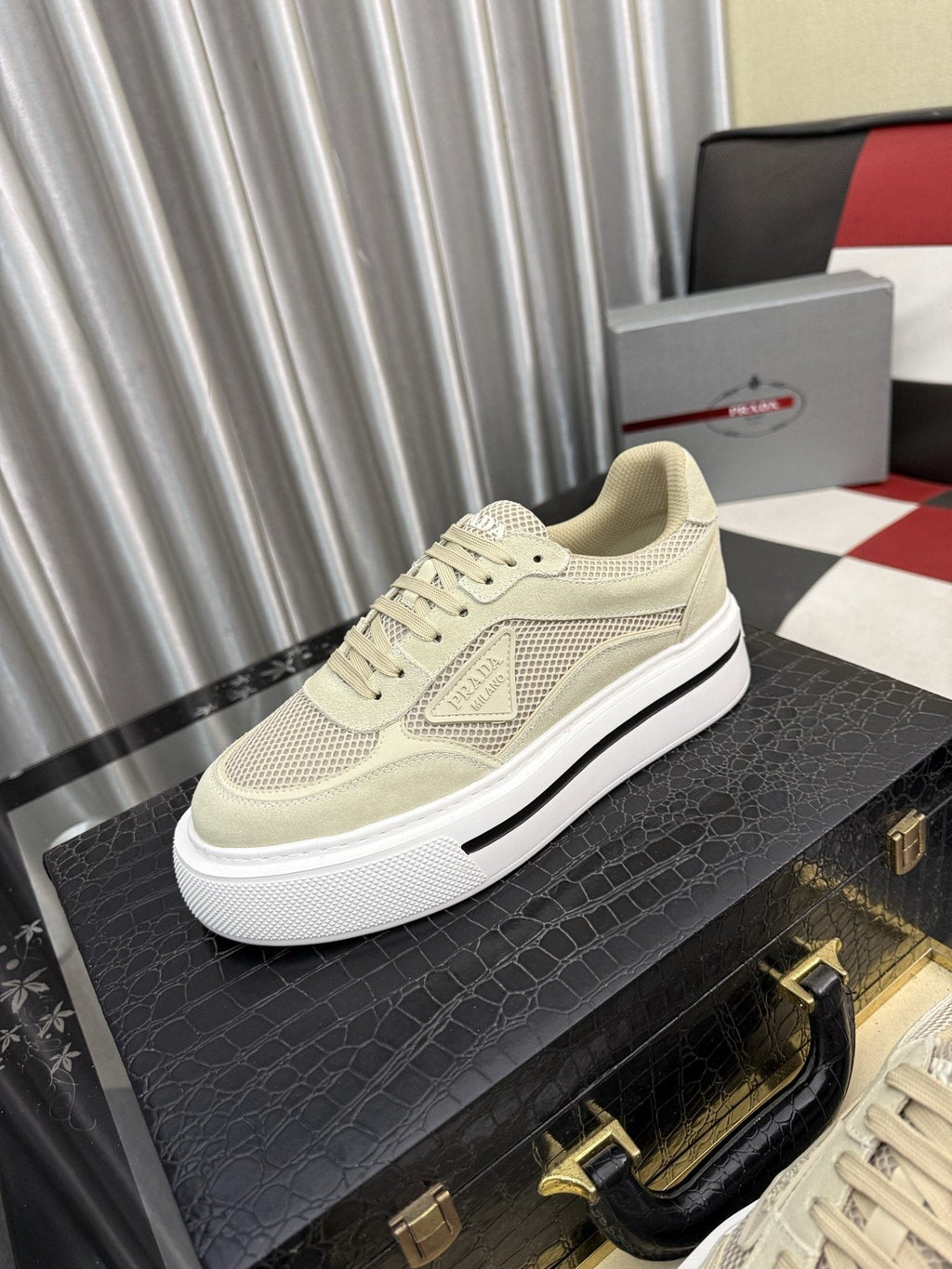 Prada Low-Top Mesh Sneakers