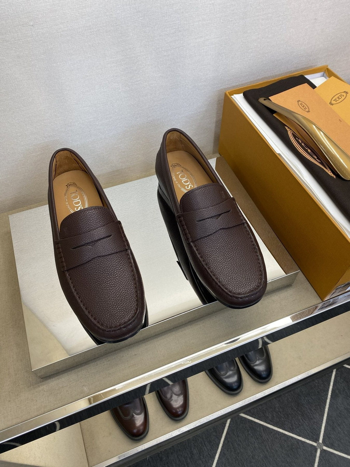 TOD'S Men's Textured Penny Loafers