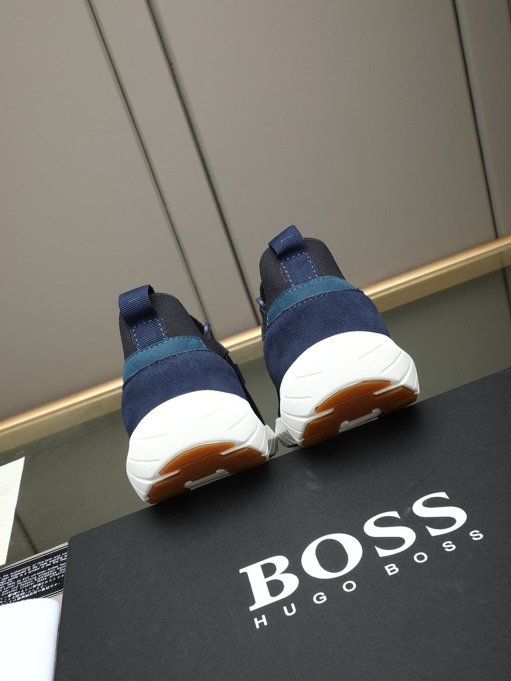 BOSS Textured Lace-Up Sneakers
