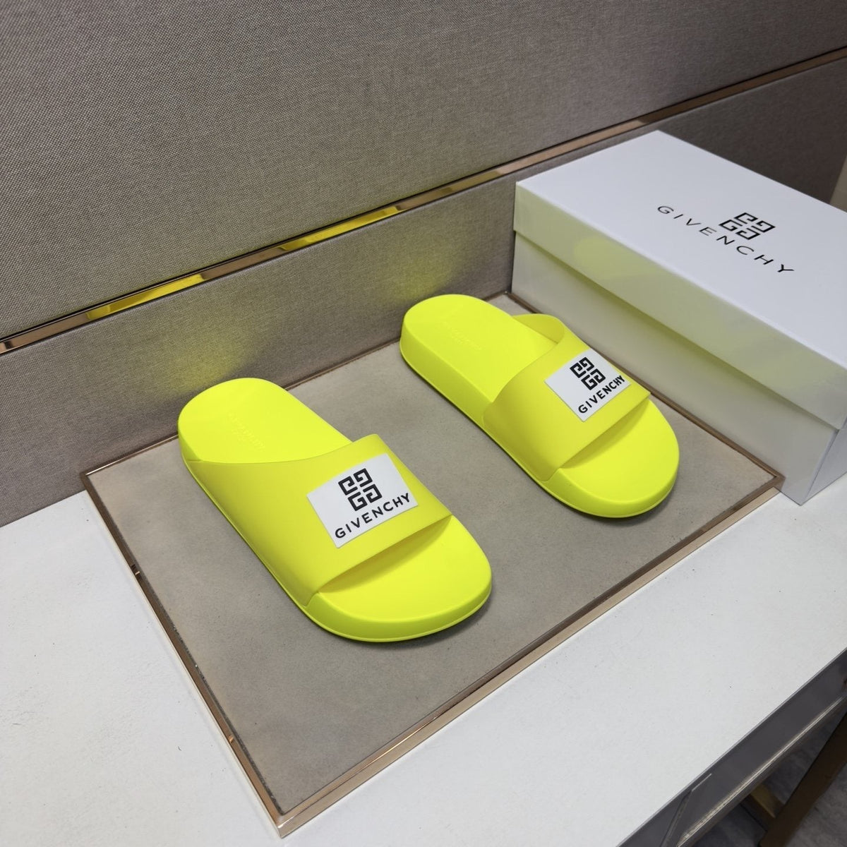Givenchy Men's Logo Strap Slide Sandals - Open Toe And Slip-On Design