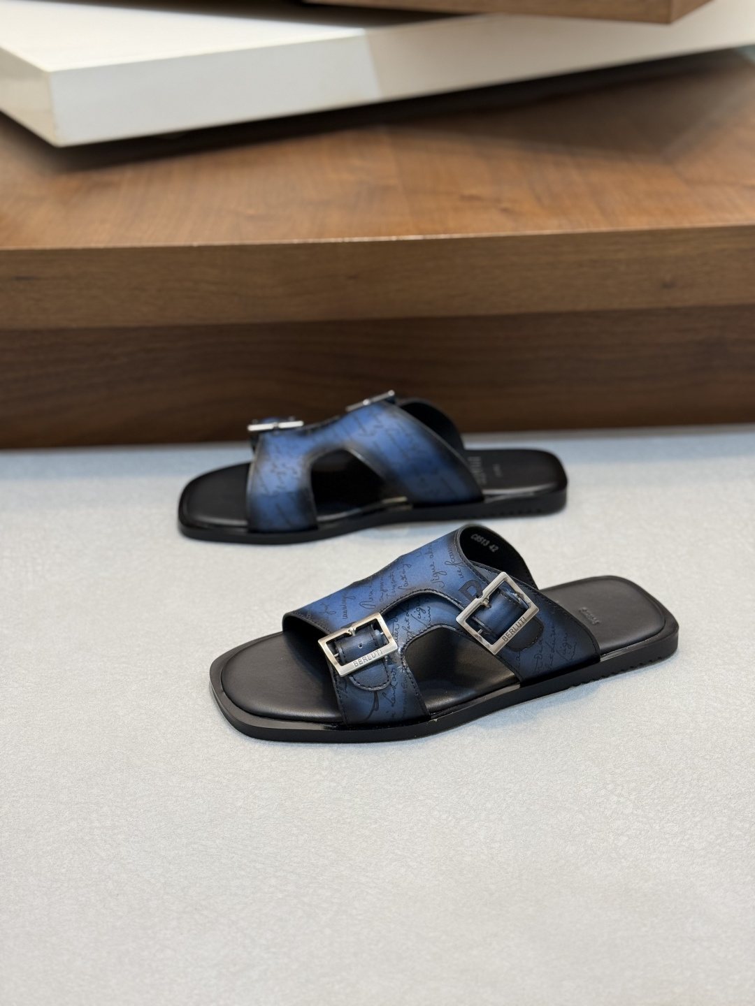 Berluti Double-Buckle Slide Sandals