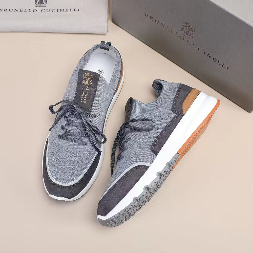 Brunello Cucinelli Knit Lace-Up Sneakers