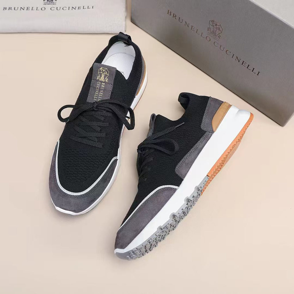 Brunello Cucinelli Knit Lace-Up Sneakers