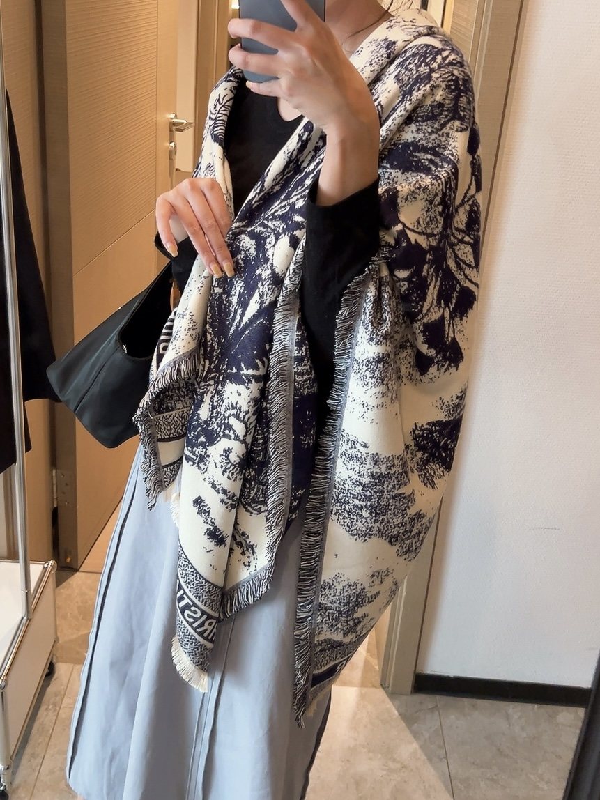Dior Botanical Print Square Scarf