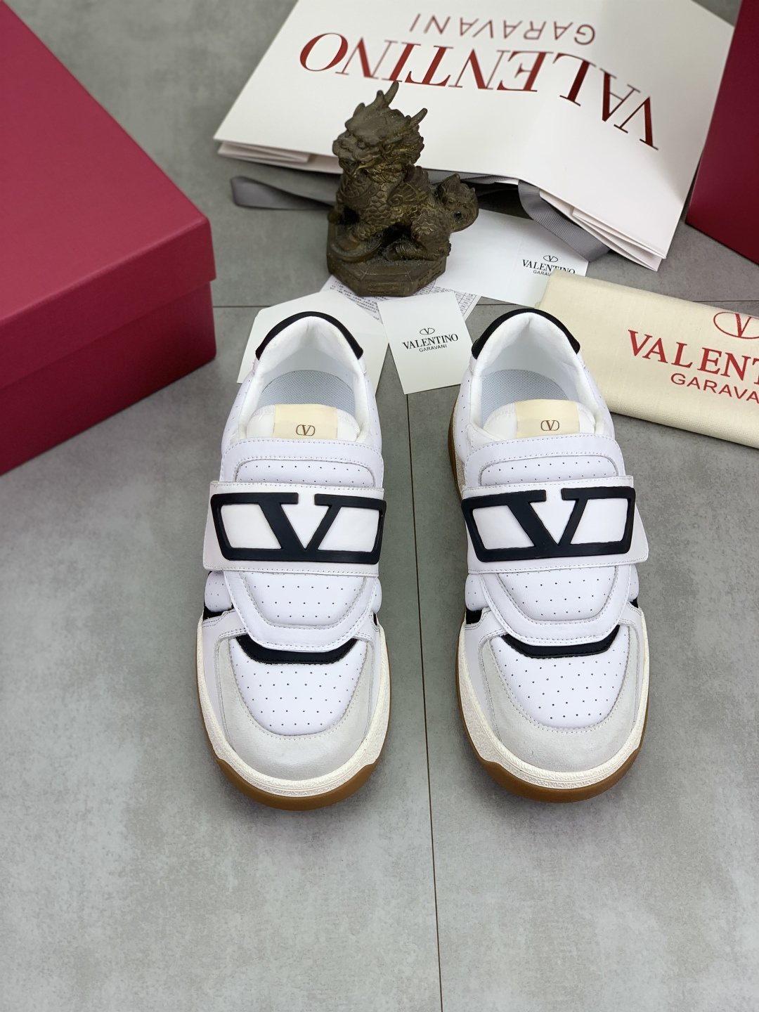 Valentino Double-Strap Low-Top Sneakers