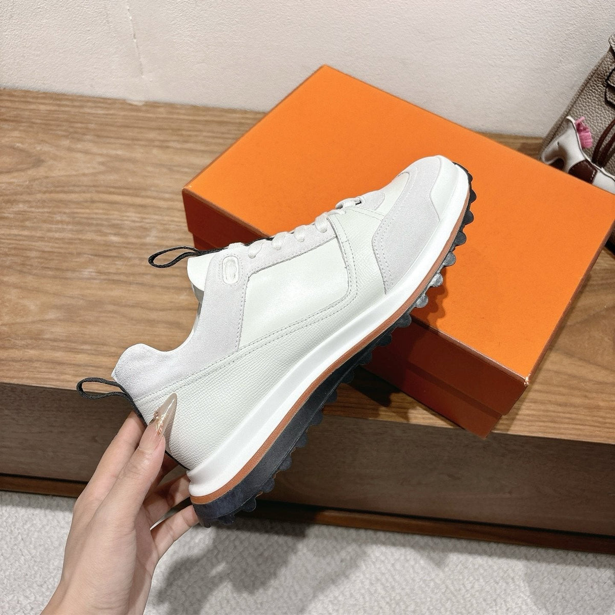 Hermès Paneled Low-Top Sneakers