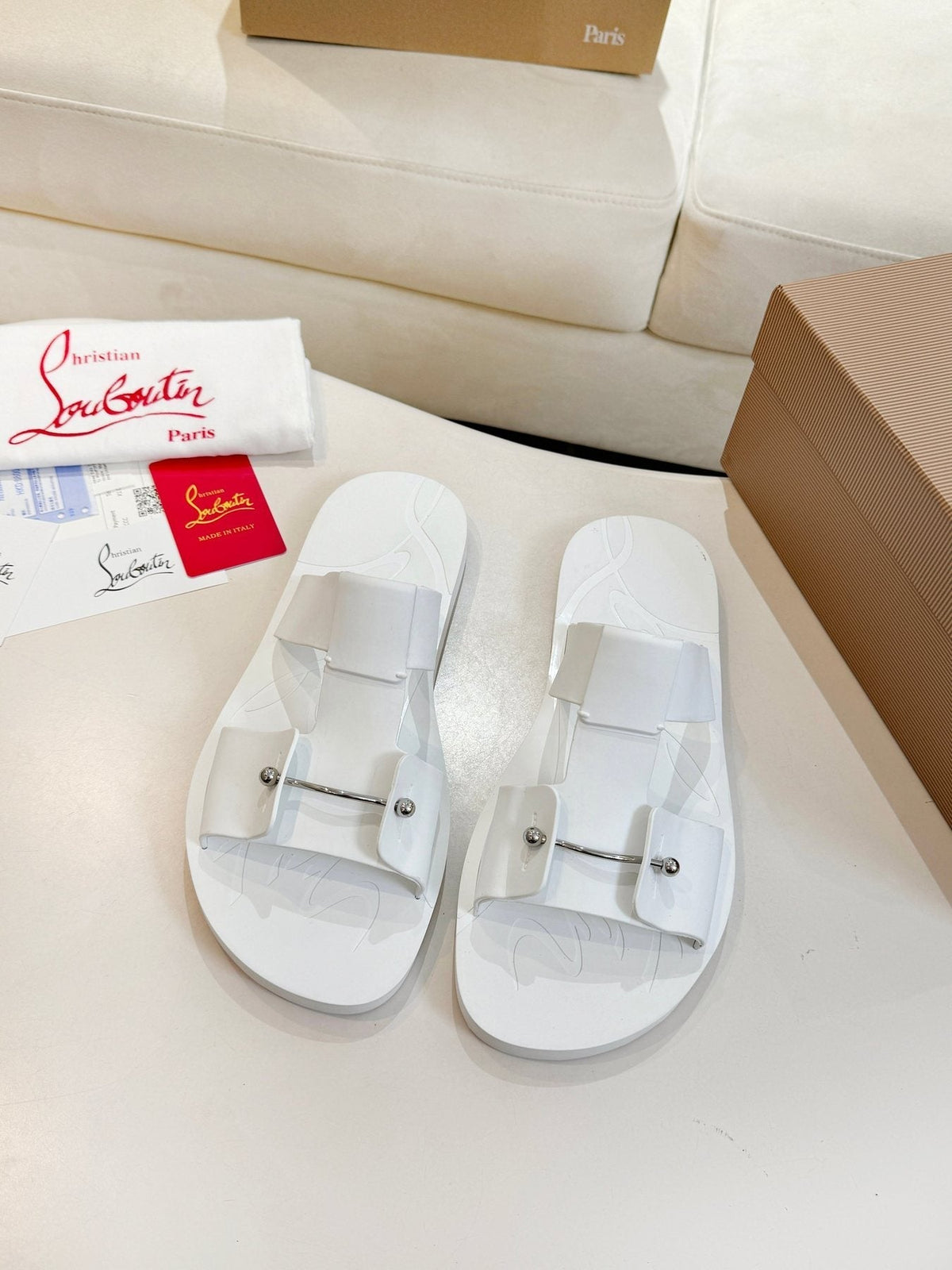 Christian Louboutin Men's Buckle-Strap Slide Sandals