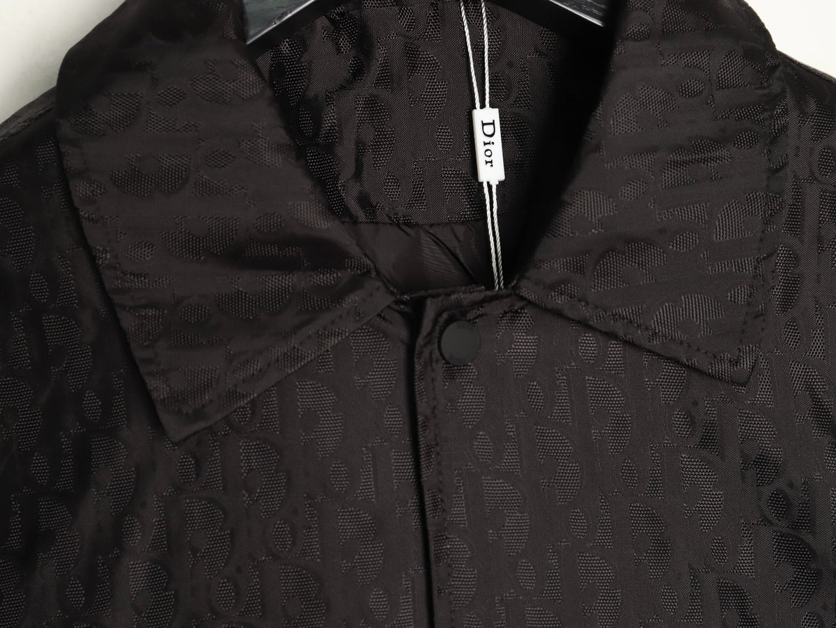 Dior CD 25SS Tonal Allover Jacquard Collared Jacket - Black