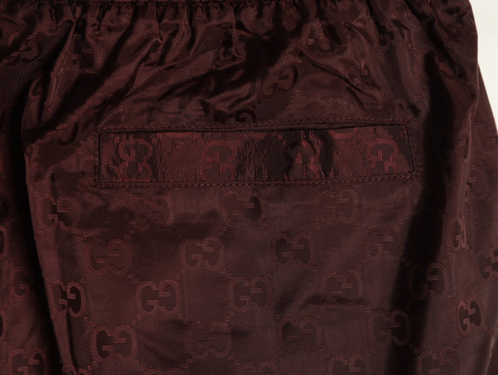 Gucci Tonal Double-G-Style Allover Drawstring Shorts - Burgundy