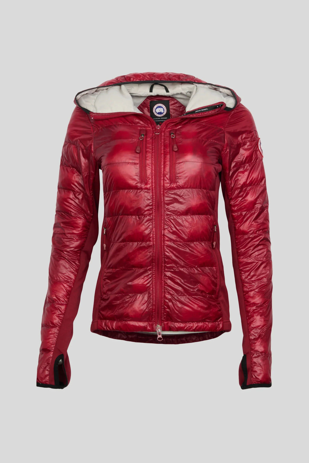 Canada Goose Glossy Red Hooded Puffer Jacket